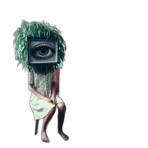 mask, creature, hair, robot transparent PNG cut-out