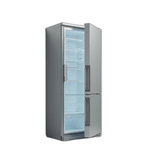 furniture, 3d render, silver, refrigerator transparent PNG cut-out