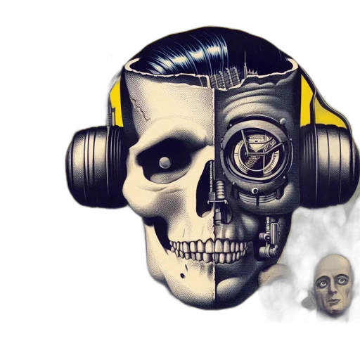 mask, face, robot, cyberpunk transparent PNG cut-out