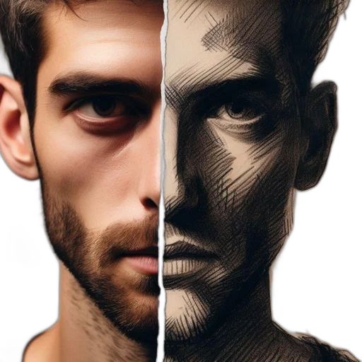 face, mask, robot, photorealistic transparent PNG cut-out