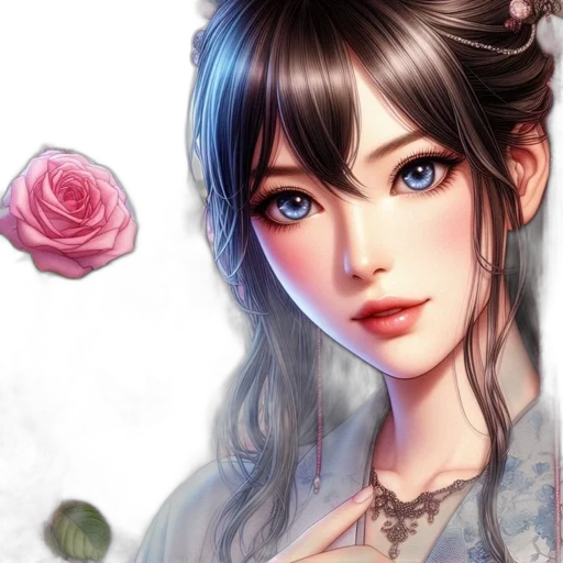 face, fantasy art, photorealistic, anime transparent PNG cut-out