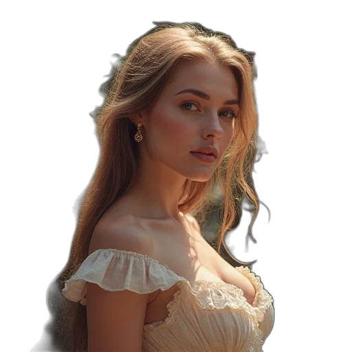 dress, crown, jewelry, face transparent PNG cut-out