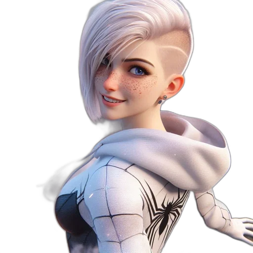robot, face, jacket, 3d render transparent PNG cut-out