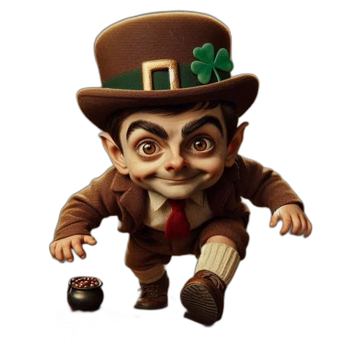 concept art, mischievous, leprechaun, figure transparent PNG cut-out