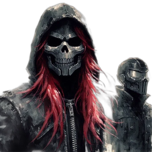 mask, jacket, concept art, cyberpunk transparent PNG cut-out