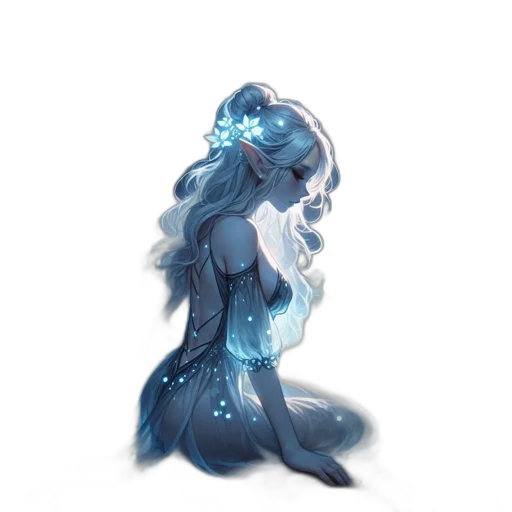 dress, creature, crown, hair transparent PNG cut-out