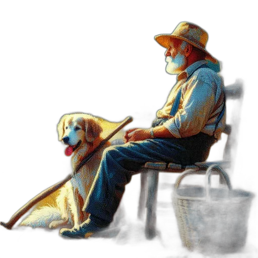 hat, animal, oil painting, photorealistic transparent PNG cut-out