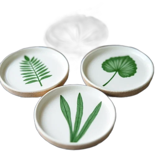 green, set, four, ceramic transparent PNG cut-out