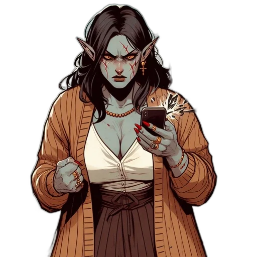 jacket, staff, comic book art, concept art transparent PNG cut-out