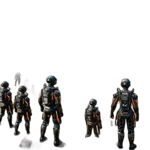 robot, staff, concept art, pixel art transparent PNG cut-out