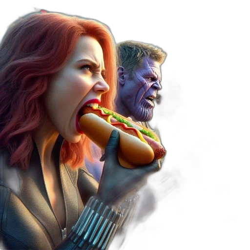 food, comic book art, concept art, photorealistic transparent PNG cut-out