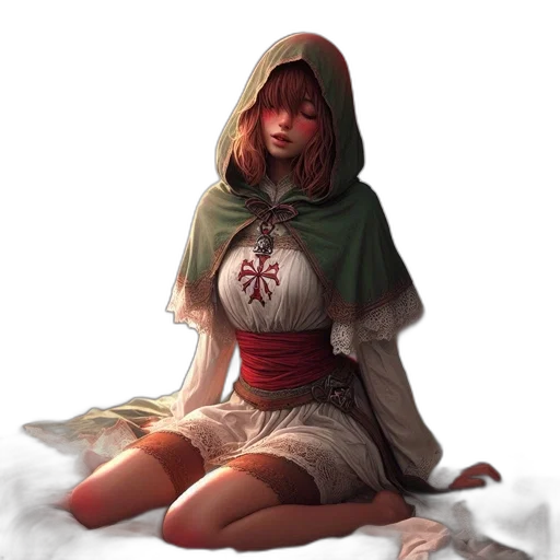 dress, sword, staff, face transparent PNG cut-out