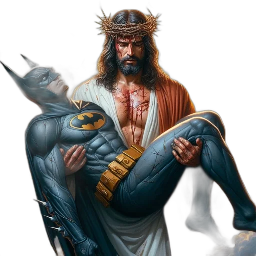 comic book art, concept art, fantasy art, batman transparent PNG cut-out
