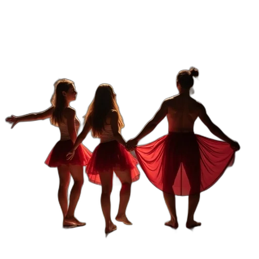 dress, red, students, perform transparent PNG cut-out