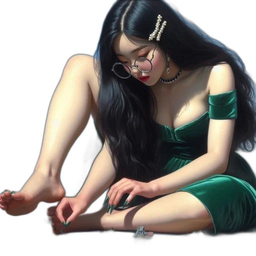 jewelry, dress, oil painting, fantasy art transparent PNG cut-out