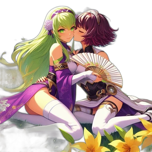flower, fantasy art, pixel art, anime transparent PNG cut-out