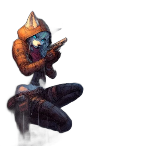 robot, mask, staff, weapon transparent PNG cut-out