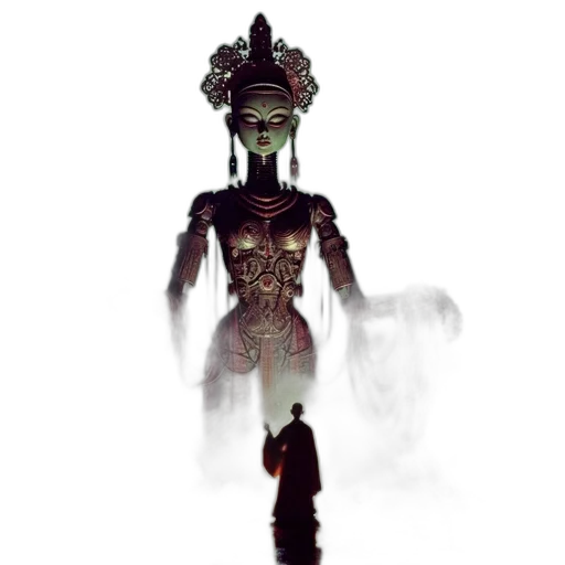 mask, creature, staff, robot transparent PNG cut-out