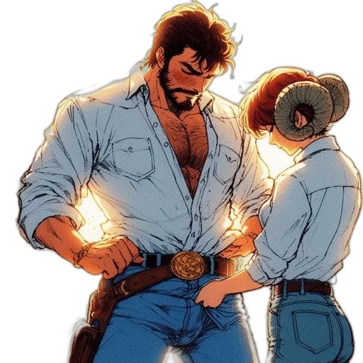 staff, weapon, jacket, comic book art transparent PNG cut-out