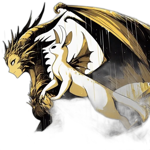 dragon, fantasy art, concept art, pixel art transparent PNG cut-out