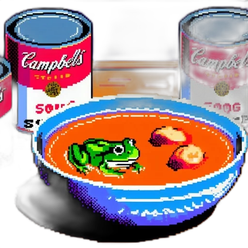 food, 3d render, vaporwave, pixel art transparent PNG cut-out