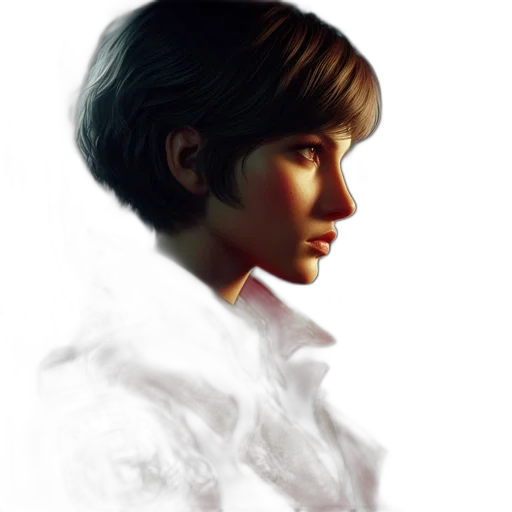 face, robot, jacket, photorealistic transparent PNG cut-out