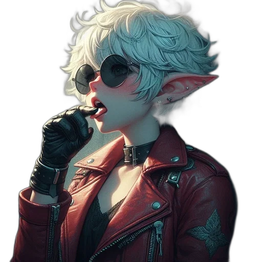 jacket, dragon, staff, face transparent PNG cut-out