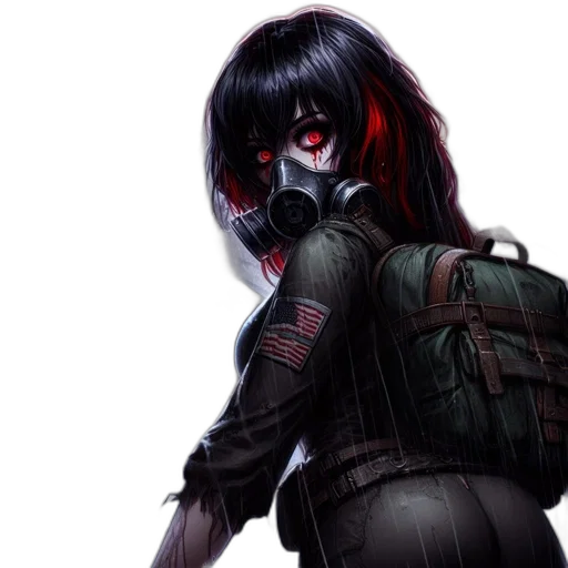 mask, weapon, jacket, face transparent PNG cut-out