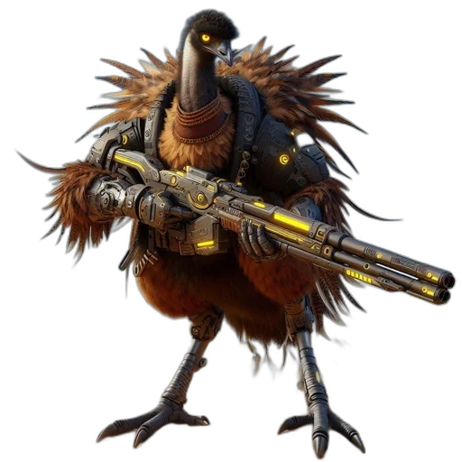 weapon, animal, concept art, 3d render transparent PNG cut-out