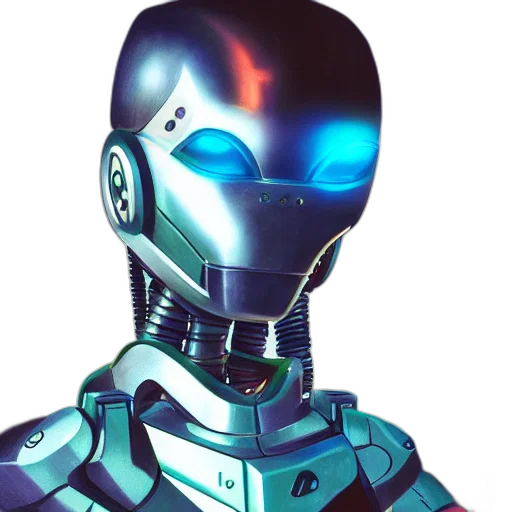 robot, face, mask, 3d render transparent PNG cut-out
