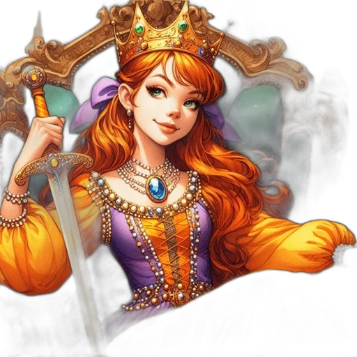 crown, jewelry, staff, sword transparent PNG cut-out