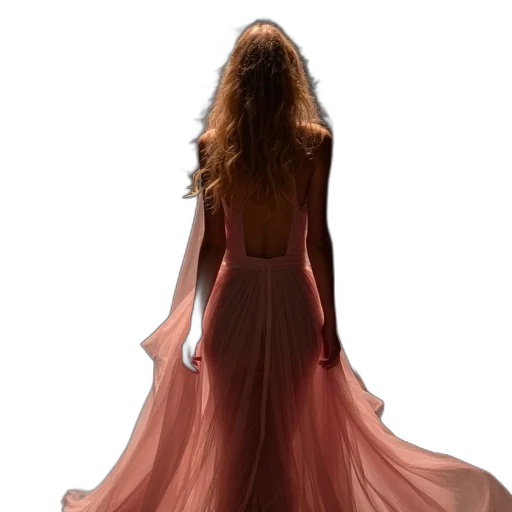dress, hair, jewelry, photorealistic transparent PNG cut-out