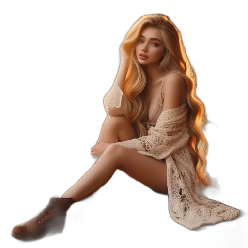 hair, dress, fantasy art, pixel art transparent PNG cut-out