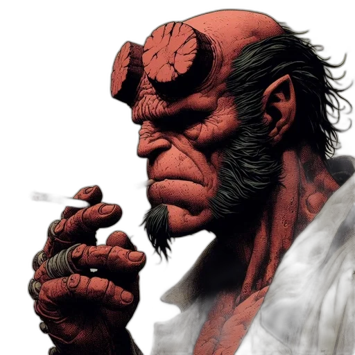face, comic book art, concept art, photorealistic transparent PNG cut-out
