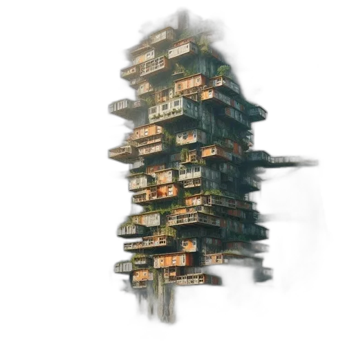 building, tree, dragon, robot transparent PNG cut-out