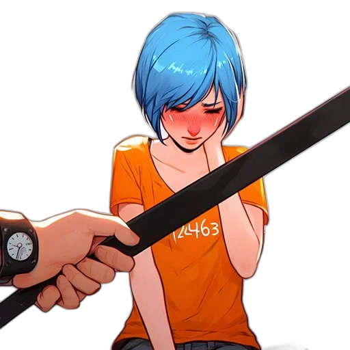 weapon, staff, sword, hair transparent PNG cut-out