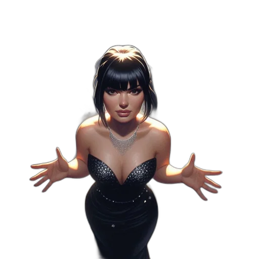 dress, face, concept art, comic book art transparent PNG cut-out