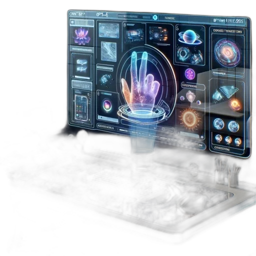 robot, concept art, cyberpunk, 3d render transparent PNG cut-out