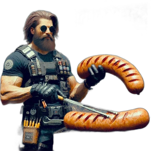weapon, food, animal, hair transparent PNG cut-out