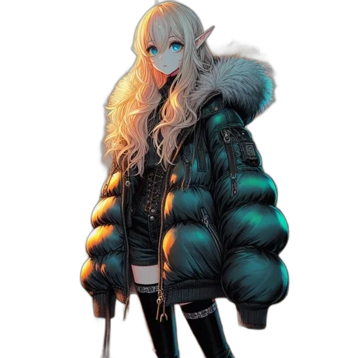 jacket, staff, weapon, dragon transparent PNG cut-out