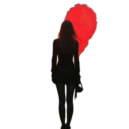 dress, umbrella, jacket, hair transparent PNG cut-out