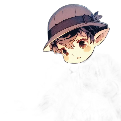hat, mask, staff, creature transparent PNG cut-out