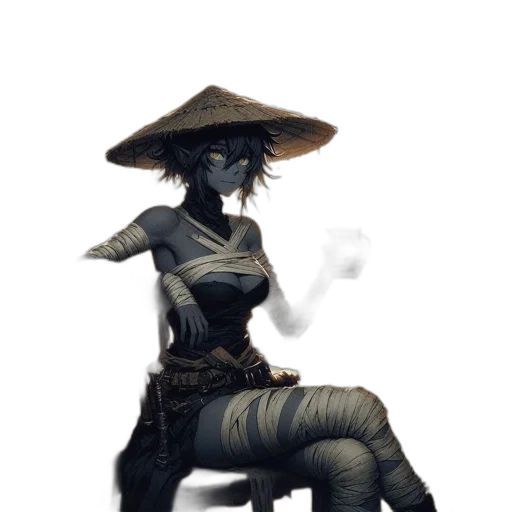 staff, hat, dress, mask transparent PNG cut-out