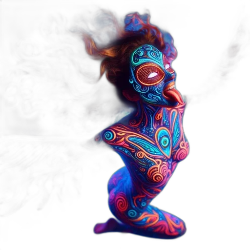 mask, dragon, staff, robot transparent PNG cut-out