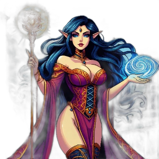 dress, fantasy art, concept art, comic book art transparent PNG cut-out