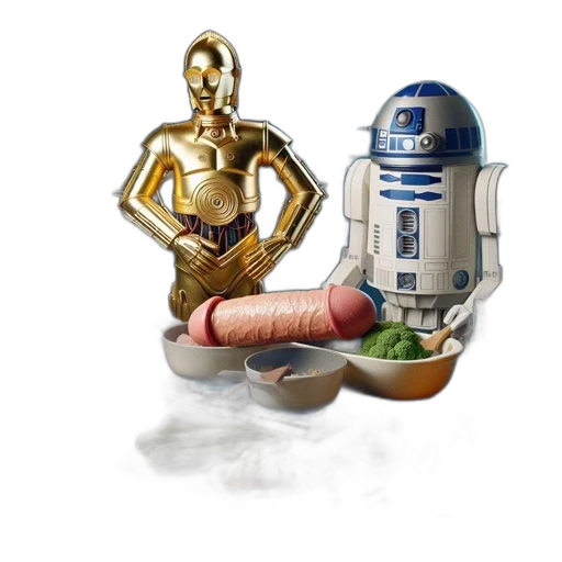 robot, food, weapon, 3d render transparent PNG cut-out