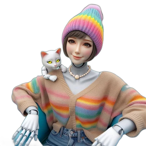 robot, hat, animal, jacket transparent PNG cut-out