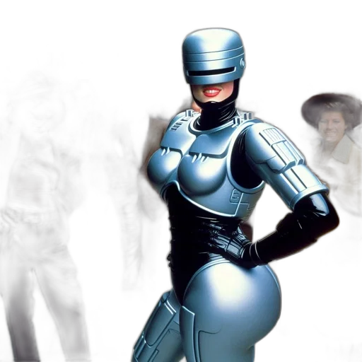 robot, concept art, 3d render, comic book art transparent PNG cut-out
