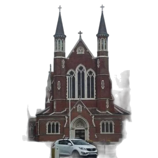 car, building, staff, photorealistic transparent PNG cut-out