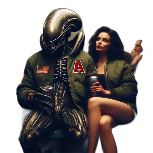jacket, robot, creature, concept art transparent PNG cut-out